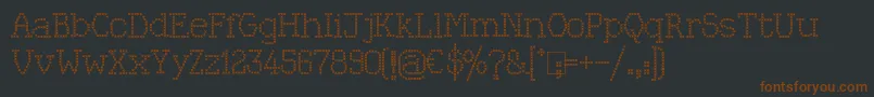 Kingthings Xstitch Font – Brown Fonts on Black Background