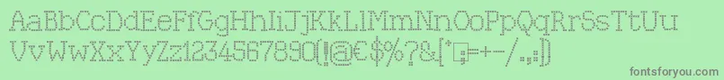 Fonte Kingthings Xstitch – fontes cinzas em um fundo verde