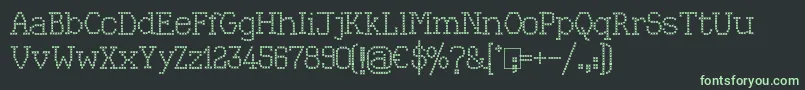 Kingthings Xstitch Font – Green Fonts on Black Background