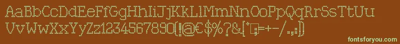 Kingthings Xstitch Font – Green Fonts on Brown Background