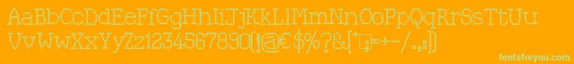 Kingthings Xstitch Font – Green Fonts on Orange Background