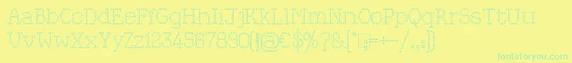 Kingthings Xstitch Font – Green Fonts on Yellow Background