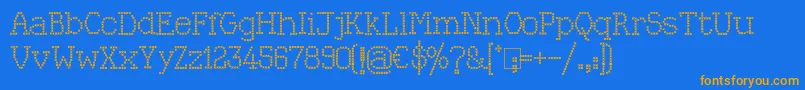 Kingthings Xstitch Font – Orange Fonts on Blue Background