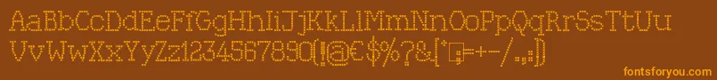 Kingthings Xstitch Font – Orange Fonts on Brown Background