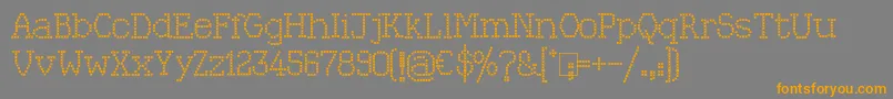 Kingthings Xstitch-Schriftart – Orangefarbene Schriften auf grauem Hintergrund