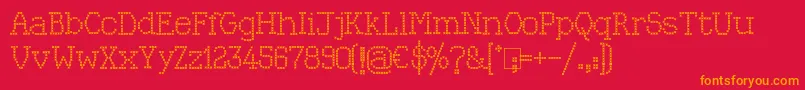 Kingthings Xstitch Font – Orange Fonts on Red Background