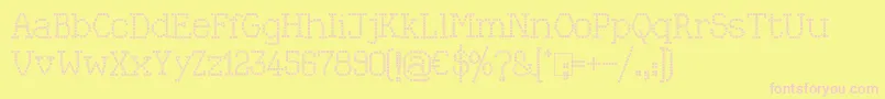 Kingthings Xstitch Font – Pink Fonts on Yellow Background