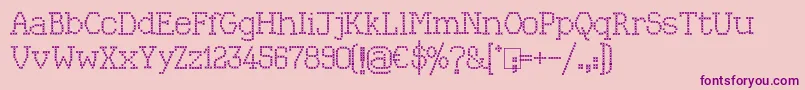 Kingthings Xstitch-Schriftart – Violette Schriften auf rosa Hintergrund