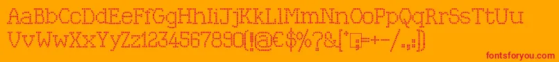 Kingthings Xstitch-Schriftart – Rote Schriften auf orangefarbenem Hintergrund