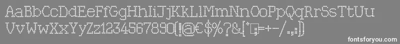 Kingthings Xstitch Font – White Fonts on Gray Background