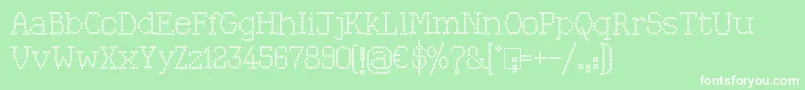 Kingthings Xstitch Font – White Fonts on Green Background