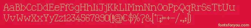 Шрифт Kingthings Xstitch – жёлтые шрифты на красном фоне