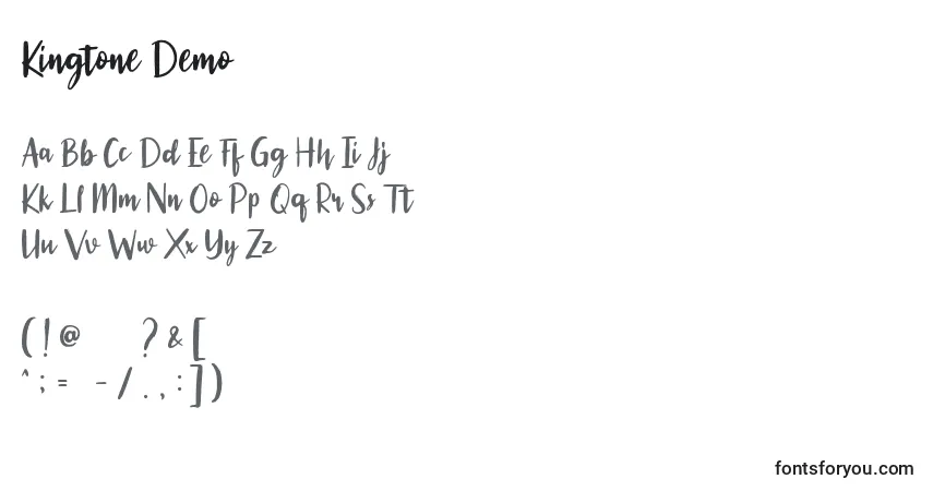 Kingtone Demoフォント–アルファベット、数字、特殊文字