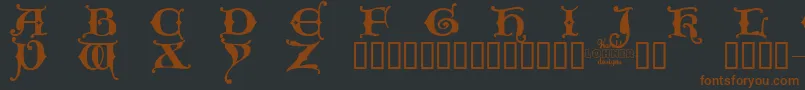 Kingxt  -fontti – ruskeat fontit mustalla taustalla