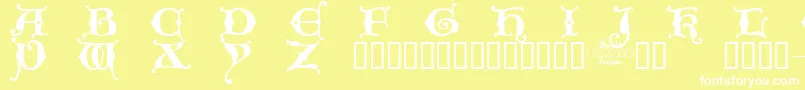 フォントKingxt   – 黄色い背景に白い文字
