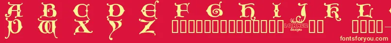 Kingxt   Font – Yellow Fonts on Red Background