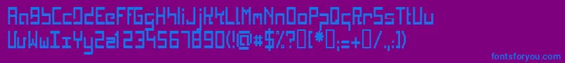 フォントKINKC    – 紫色の背景に青い文字