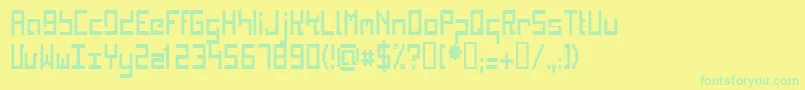 フォントKINKC    – 黄色い背景に緑の文字
