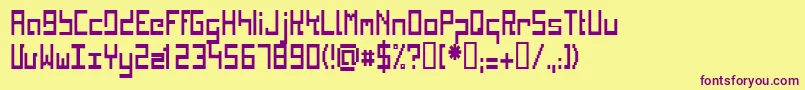 KINKC   -fontti – violetit fontit keltaisella taustalla