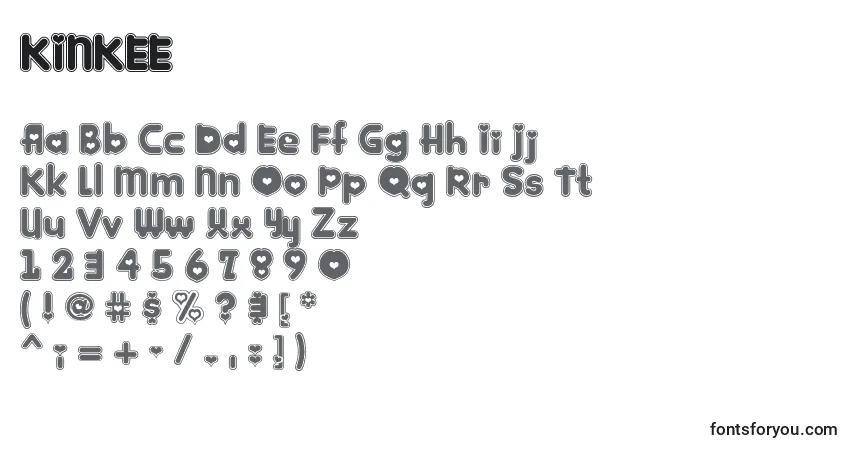 A fonte KINKEE   (131717) – alfabeto, números, caracteres especiais