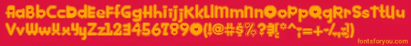 フォントKINKEE   – 赤い背景にオレンジの文字