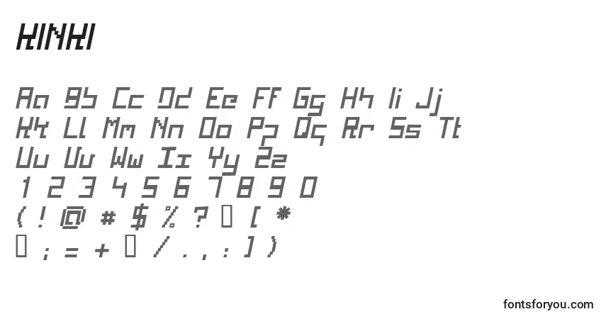 Schriftart KINKI    (131718) – Alphabet, Zahlen, spezielle Symbole