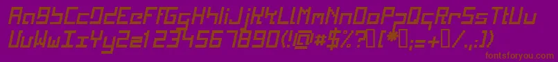 KINKI   -fontti – ruskeat fontit violetilla taustalla