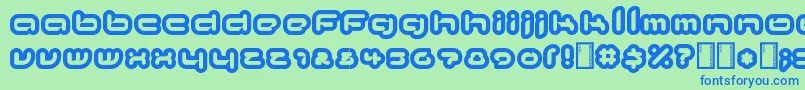 kinkimono Font – Blue Fonts on Green Background