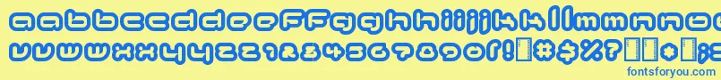 kinkimono Font – Blue Fonts on Yellow Background