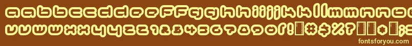 kinkimono-fontti – keltaiset fontit ruskealla taustalla
