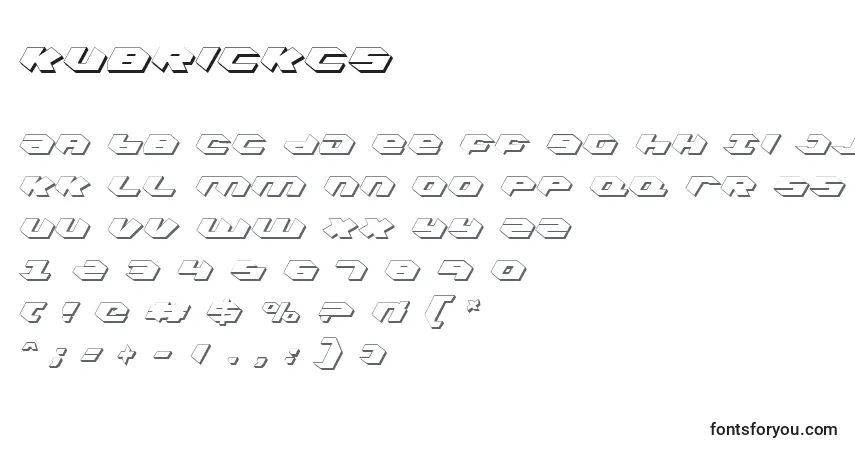 Kubrickcs-fontti – aakkoset, numerot, erikoismerkit