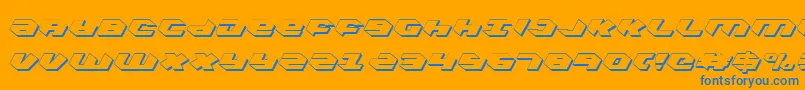 Kubrickcs Font – Blue Fonts on Orange Background