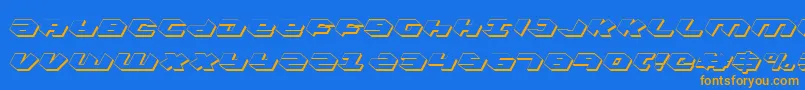 Kubrickcs Font – Orange Fonts on Blue Background