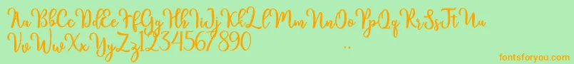 kinsley Font – Orange Fonts on Green Background