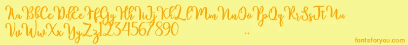 kinsley Font – Orange Fonts on Yellow Background