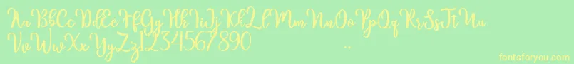 kinsley Font – Yellow Fonts on Green Background