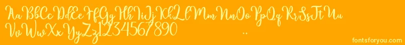 kinsley Font – Yellow Fonts on Orange Background