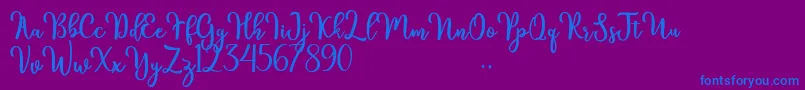 kinsley Font – Blue Fonts on Purple Background