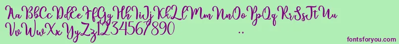 kinsley Font – Purple Fonts on Green Background