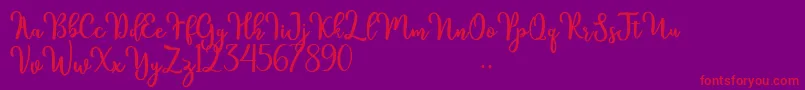 kinsley-Schriftart – Rote Schriften auf violettem Hintergrund