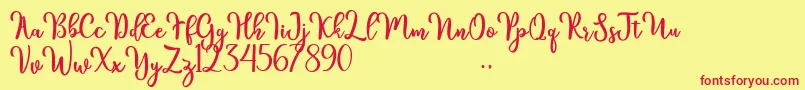 kinsley Font – Red Fonts on Yellow Background