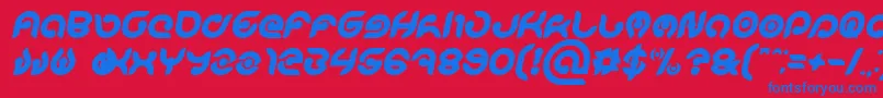 KIOSHIMA Bold Italic Font – Blue Fonts on Red Background