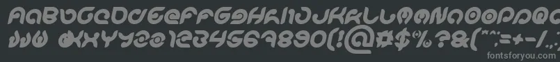フォントKIOSHIMA Bold Italic – 黒い背景に灰色の文字