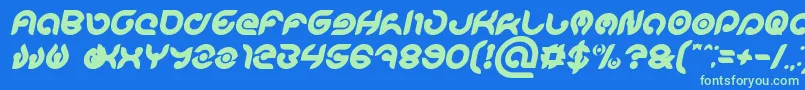 Fonte KIOSHIMA Bold Italic – fontes verdes em um fundo azul