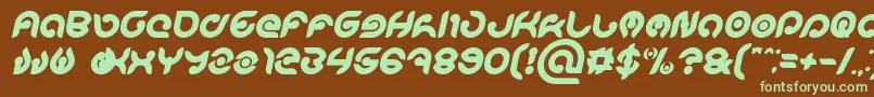 KIOSHIMA Bold Italic Font – Green Fonts on Brown Background