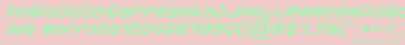 KIOSHIMA Bold Italic-Schriftart – Grüne Schriften auf rosa Hintergrund