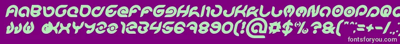 KIOSHIMA Bold Italic Font – Green Fonts on Purple Background