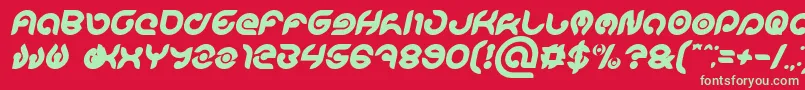 Шрифт KIOSHIMA Bold Italic – зелёные шрифты на красном фоне