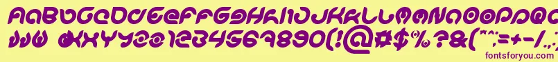 KIOSHIMA Bold Italic Font – Purple Fonts on Yellow Background