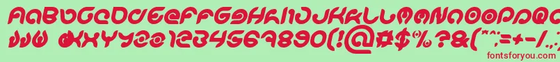 Шрифт KIOSHIMA Bold Italic – красные шрифты на зелёном фоне